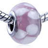 White Clover Translucent Murano Glass European Beads