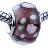 Pink Flower Green And White Dots Translucent Murano Glass  ... 