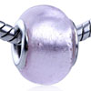 Silver Foil Pink Murano Glass European Beads