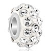 White April Birthstone Clear Crystal Fit All Brands Beads Charms Bracelets