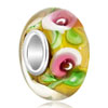 Pink Flower Yellow Fit All Brands Murano Glass Beads Charms Bracelets