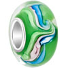 Emerald Green Ball Pink Sapphire Stripes Murano Glass Beads Charms Bracelets