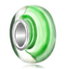 Green And White Stripes Murano Glass Beads Charms Bracelets