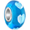 Clear Blue With White Heart Love Murano Glass Beads Charms Bracelets