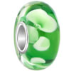 Fresh Green White Flower Fit All Brands Murano Glass Beads Charms Bracelets