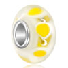 Yellow Petal Murano Glass Beads Charms Bracelets