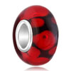 Pure Black Ball Garnet Red Dots All Brand Murano Glass Beads Charms Bracelets