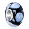 Pure Black Ball Amethyst Purple Flower All Brand Murano Glass Beads Charms...