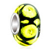 Pure Black Ball Topaz Yellow Dots All Brand Murano Glass Beads Charms Brac...