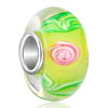 Yellow Ball Pink Flower Green Leaf All Brand Murano Glass Beads Charms Bracelets
