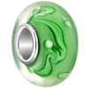 Crystal Green With Beatiful White Stripe Murano Glass Beads Charms Bracelets