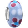 Light Amethyst Ball White Dots Pink Blue Petals Murano Glass Beads Charms ...