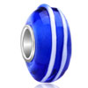 Sapphire Blue White Circle Beadss Fit All Brands Murano Glass Beads Charms...