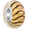 Yellow Orange Stripe Fit All Brands Murano Glass Beads Charms Bracelets