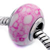 Pink And White Spots Turquoise Murano Glass European Beads GB_YWQX50