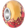 Red And Yellow Spots Turquoise Murano Glass European Beads