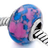 Pink And Sapphire Spots Turquoise Murano Glass European Beads