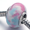 Pink White And Pale Blue Turquoise Murano Glass European Beads