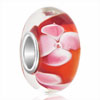Red With White Clover 925 Sterling Silver Murano Glass European Beads