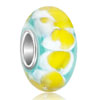Yellow Lemon Spots 925 Sterling Silver Murano Glass European Beads