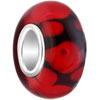 Black With Red  Spots  925 Sterling Silver  Murano Glass Beads  Charms  ... 