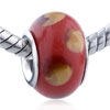 Yellow And Brown Dots Murano Glass European Beads