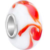 White With Red &amp; Yellow Murano Glass European Beads