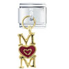 Dangle Golden Heart Mom Italian Charm