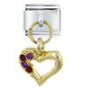 Dangle Rhinestone Heart Italian Charm