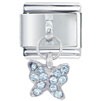 March Aquamarine Color Butterfly Italian Charm