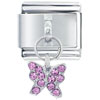 July Ruby Color Butterfly Italian Charm