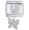 August Peridot Color Butterfly Italian Charm