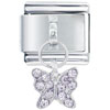 October Pink Tourmaline Color Butterfly Italian Charm