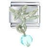 March Aquamarine Color Baby Angel Italian Charm
