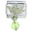 August Peridot Color Baby Angel Italian Charm