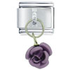 Rose Purple Italian Charm