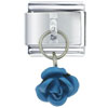 Rose Blue Italian Charm