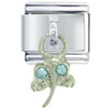 Crystal Dragonfly Blue Italian Charm