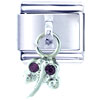 Purple Studded Dragonfly Dangle Italian Charm