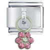 Dangle Flower Pink Italian Charm