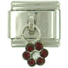 Crystal Flower Red Italian Charm