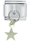 Silver Star Dangle Italian Charm