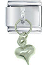 Silver Heart Italian Charm