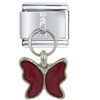  Butterfly  Red Italian Charm