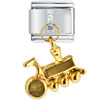 Gold Plated Train Dangle Italian Charm