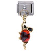 January Garnet Color Birthstone Mouse Dangle Italian Charm  ... 