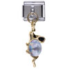 October Pink Tourmaline Color Birthstone Frog Dangle Italian  ... 