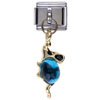 December Blue Zircon Color Birthstone Frog Dangle  Italian   ... 