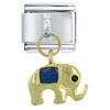 Dangle Blue Elephant Italian Charm