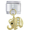 Rhinestone Elephant Italian Charm